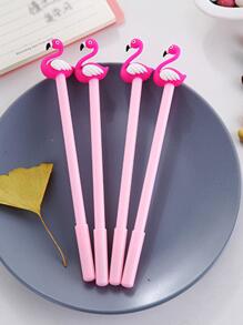 2入組火烈鳥設計凝膠極簡風格多用途中性筆適用於學校學生 - 粉色 - 查看 6