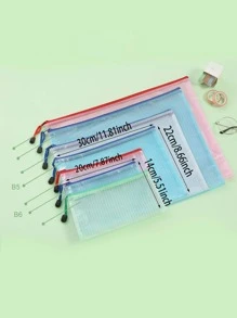 1 Màu Sắc Ngẫu Nhiên Tập Tin Bỏ Túi Tối Giản Bằng Nhựa Chống Nước Tài Liệu Tổ Chức Cho Văn Phòng, Trường Học - Nhiều màu - Xem 2