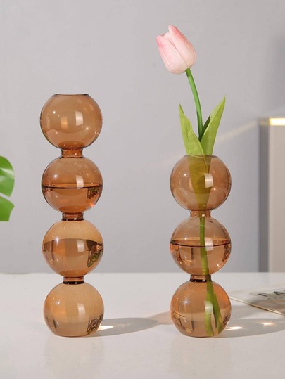 1pc Bead Decor Flower Vase Home Decor Room Decor Glass Vase