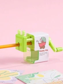 1pc Cartoon Graphic Pencil Sharpener, Creative Portable Pencil Sharpener For Children, Student, Office - Pink - View 6
