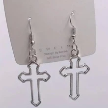 Pendientes colgantes con cruz - cross - Ver 1