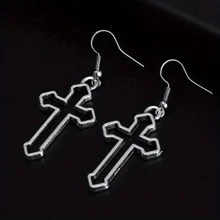 Pendientes colgantes con cruz - cross - Ver 2