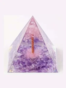 1 pieza ABS Decoración simple pirámide en forma de Objeto decorativo para casa - Púrpura malva - Ver 1
