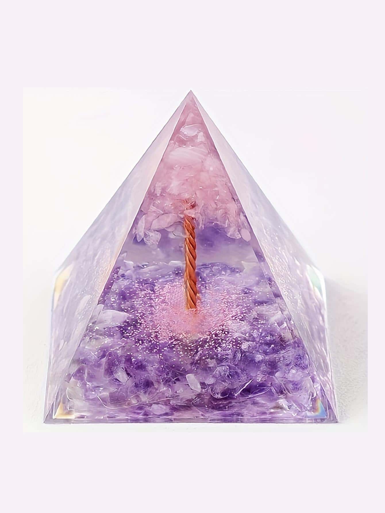 1 pieza ABS Decoración simple pirámide en forma de Objeto decorativo para casa - Púrpura malva - Ver 1