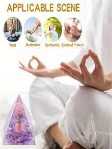 1 pieza ABS Decoración simple pirámide en forma de Objeto decorativo para casa - Púrpura malva - Ver 4