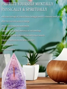 1 pieza ABS Decoración simple pirámide en forma de Objeto decorativo para casa - Púrpura malva - Ver 7