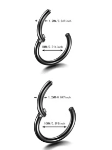 Minimalist Nose Ring Stainless Steel Black