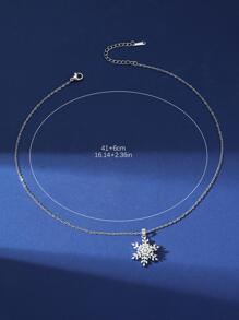 Hihho 1 Stück Halskette mit Exquisit Kubischem Zirkonia Dekor, Schneeflocke Für Frauen Für Party