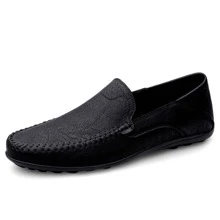 Fashionable Driving Shoes For Men, Outdoor Slip-on Loafers - Hitam - View 5