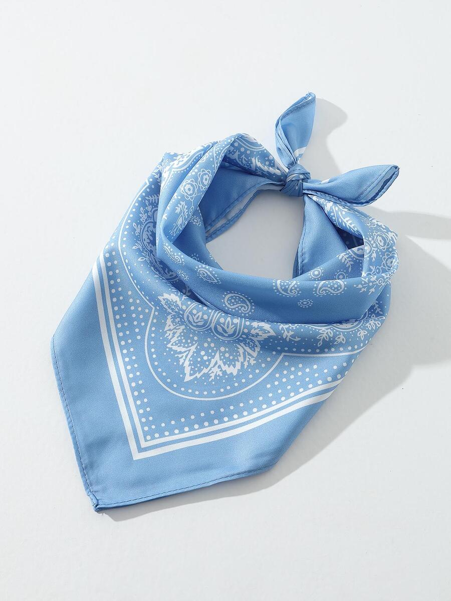 Paisley Print Hair Band - Blue - View 1