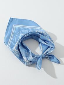 Paisley Print Hair Band - Blue - View 2