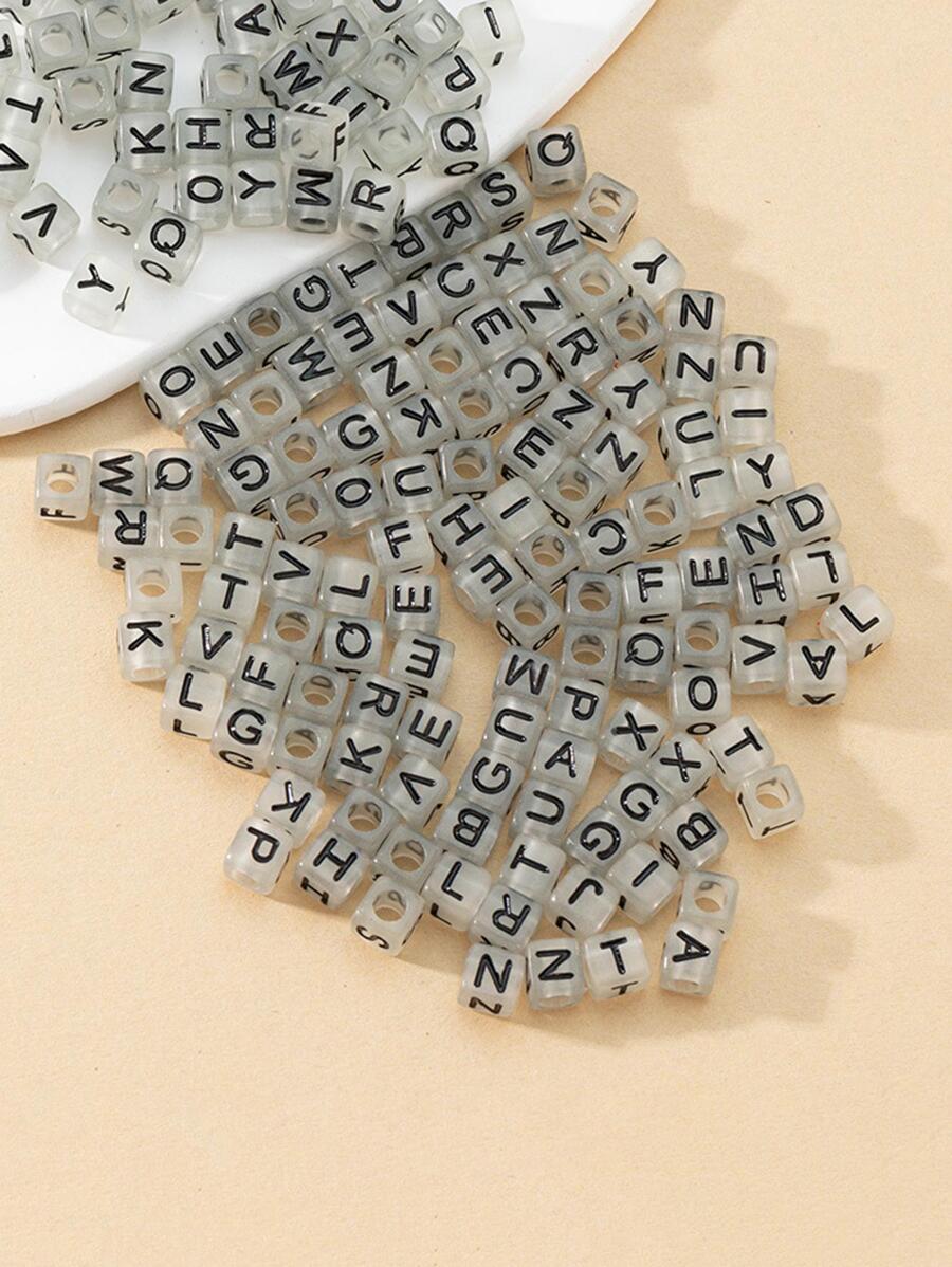 100入組/套字母細節DIY珠子 - 無色 - 查看 1