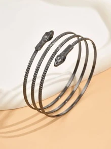Snake Decor Layered Design Arm Cuff - Màu Đen Súng - Xem 4