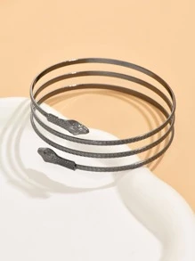 Snake Decor Layered Design Arm Cuff - Màu Đen Súng - Xem 3