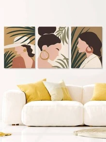 3pcs Figure Graphic Framed Painting - Multicolor - View 6