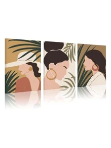 3pcs Figure Graphic Framed Painting - Multicolor - View 1