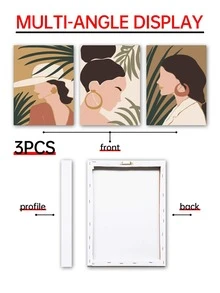 3pcs Figure Graphic Framed Painting - Multicolor - View 3
