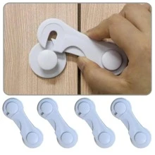 Set de 5 cerraduras de plástico, protección moderna de bloqueo para bebés de color blanco para el hogar - Blanco - Ver 3