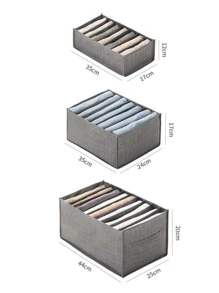 1 hộp đựng quần áo có thể gập lại nhiều ngăn - Xám - Xem 7
