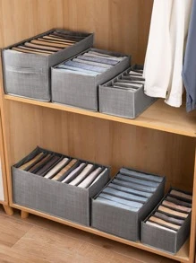 1 hộp đựng quần áo có thể gập lại nhiều ngăn - Xám - Xem 3