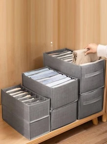 1 hộp đựng quần áo có thể gập lại nhiều ngăn - Xám - Xem 2