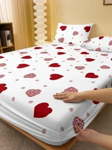 愛心圖案床墊套 - 彩色 - 查看 1