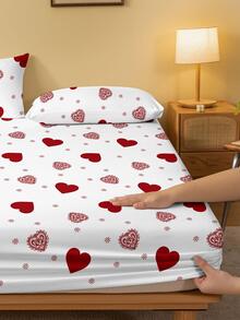 愛心圖案床墊套 - 彩色 - 查看 3