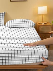 1入組格紋圖案床墊套 - 彩色 - 查看 3