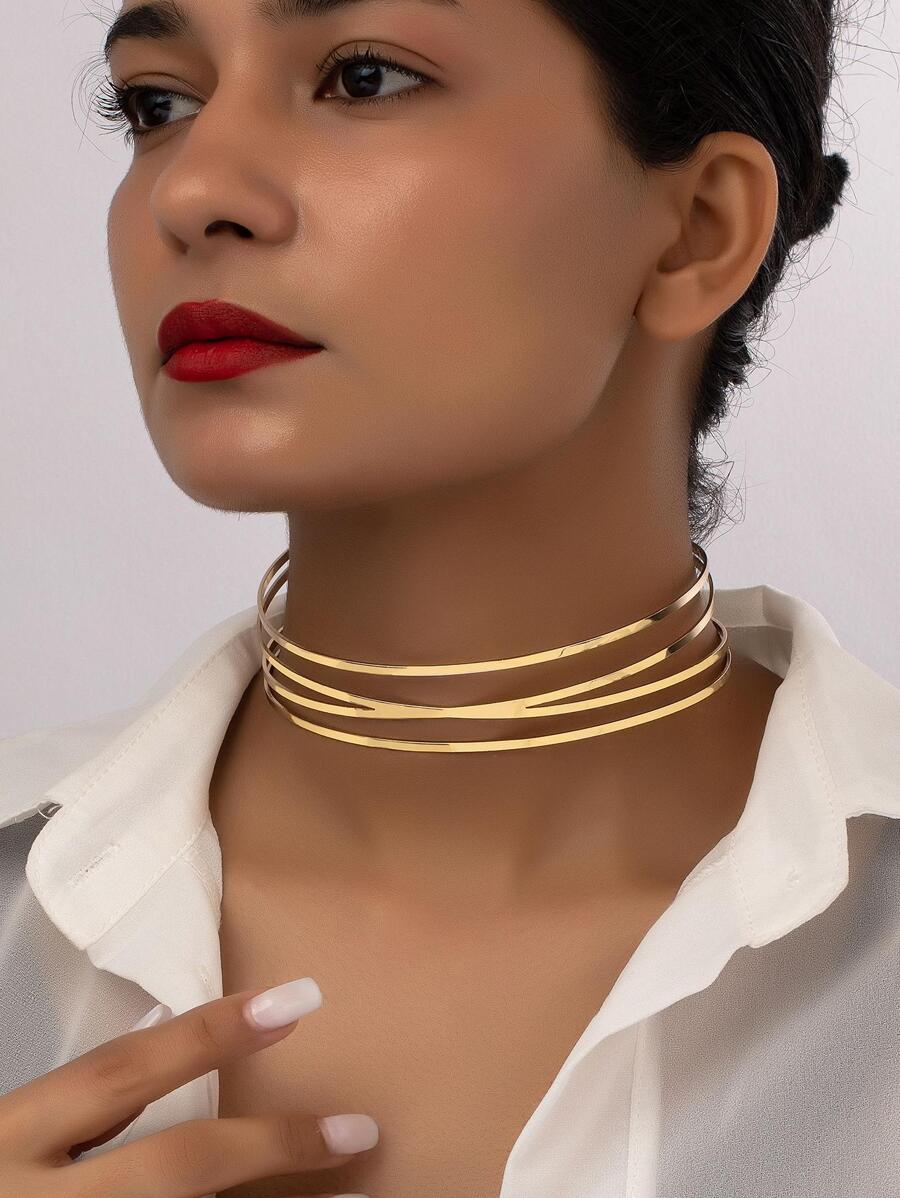 Vòng cổ tối giản - Vàng - Xem 1