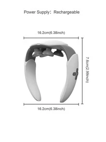 1pc Rechargeable ABS Neck Massager, Modern Grey Electronic Neck Relaxation Massager For Home - Grey - View 5