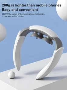 1pc Rechargeable ABS Neck Massager, Modern Grey Electronic Neck Relaxation Massager For Home - Grey - View 4