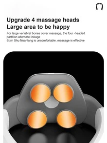 1pc Rechargeable ABS Neck Massager, Modern Grey Electronic Neck Relaxation Massager For Home - Grey - View 2