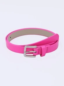 1入組女士時尚多用途PU皮革漆皮皮帶在玫瑰粉色顏色適用於每天使用 - 粉色 - 查看 2