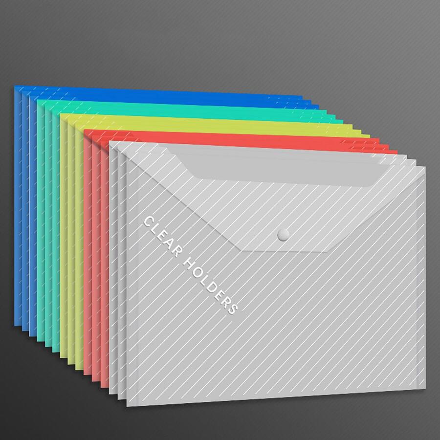 10 cái Clear File Pocket, Công cụ tổ chức tài liệu chống nước đa năng tối giản cho văn phòng, trường học - Nhiều màu - Xem 1
