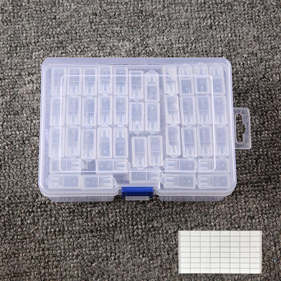 fulfly Hộp tranh kim cương trong suốt 1pc - trắng - Xem 1