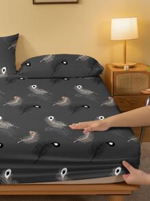 Feather Pattern Fitted Sheet - Multicolor - View 3