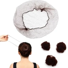 20 chiếc/40 chiếc Lưới trùm tóc vô hình đàn hồi 5.08cm, thích hợp cho dịch vụ thực phẩm, búi tóc ba lê, ngủ, phụ nữ và tóc giả (màu đen), phụ kiện tóc - màu nâu - Xem 1