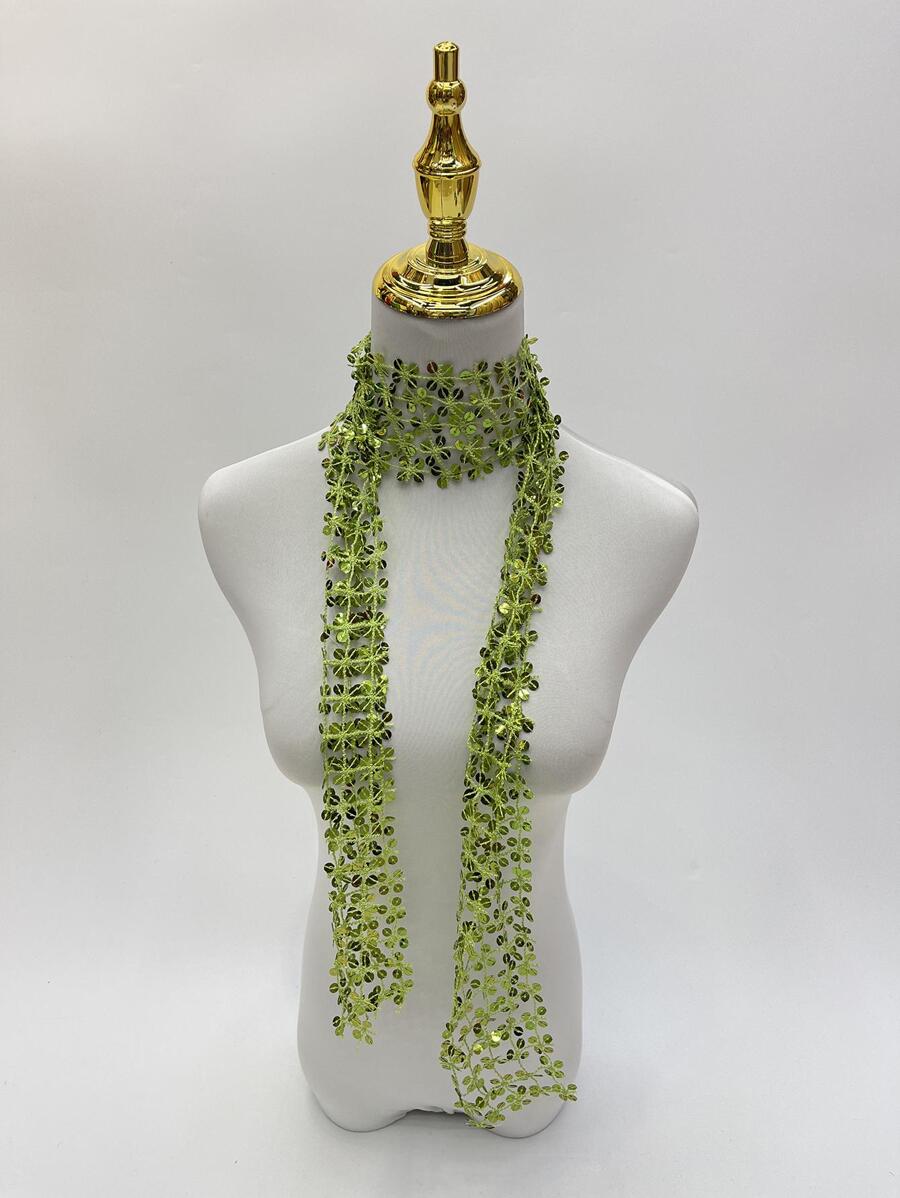 波西米亚风 1 件装 亮片装饰 女士细围巾 配饰 女士