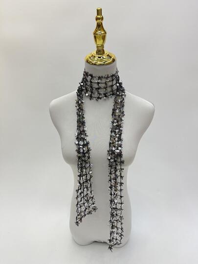 Sequin Decor Scarf Stylish Scarf For Dinner/Party Evening