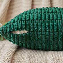 1pc Solid Cushion Cover Without Filler - Green - View 4