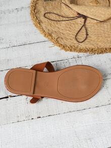 女性平底涼鞋 - 棕色 - 查看 7