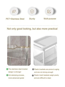 1pc Clear Storage Rack With Wheel - Clear - View 7