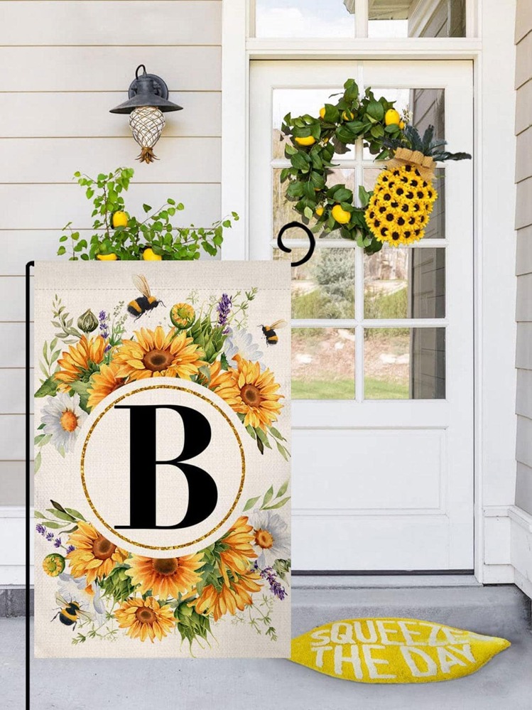 1pc Sunflower Print Decorative Garden Flag - Multicolor - View 1