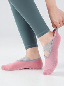 1 đôi vớ tập yoga họa tiết chữ thập - Nhiều màu - Xem 4