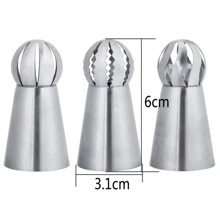 3pcs Stainless Steel Piping Nozzle - Silver - View 3