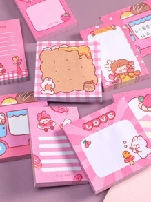 2 cái/bộ Ngẫu nhiên Phim hoạt hình dễ thương Ghi chú dính Sách Đối với Sinh viên , Pad ghi nhớ - Nhiều màu - Xem 4