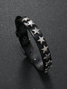 1 Vòng tay trang trí ngôi sao cổ điển dành cho nam giới để làm quà tặng trang trí hàng ngày để có vẻ ngoài sành điệu - màu đen - Xem 1