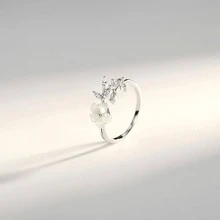Nhẫn Trang Trí Đá Cubic Zirconia - Bạc - Xem 1
