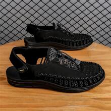 Dép thông thường thời trang dành cho nam, Dép ngoài trời thiết kế dây rút Slingback - màu đen - Xem 2