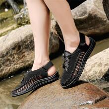 Dép thông thường thời trang dành cho nam, Dép ngoài trời thiết kế dây rút Slingback - màu đen - Xem 9